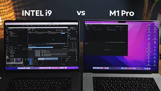 مقارنة بين أجهزة الماك بوك برو  M1 Pro و Intel i9
