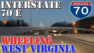 I-70 East - Wheeling - West Virginia - 4K Night Highway Drive