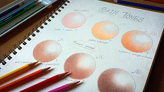 Drawing Skin With Only 5 Colored Pencils || Skin Tones With Colored Pencils