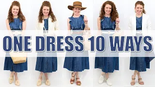 One Denim Dress 10 Ways / How To Wear & Not Wear A Denim Dress For Spring 2023