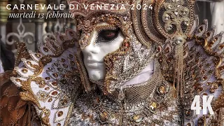 Venice Carnival 2024, the masks at the Arsenale and St. Mark's on February 13 in 4K