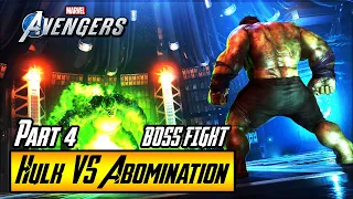 MARVEL'S AVENGERS BOSS FIGHT Campaign Walkthrough Gameplay Part 4 - HULK VS ABOMINATION 1080P HD