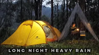 SOLO RAIN CAMPING, It rained till midnight, relax & sleep with rain sound (ASMR)