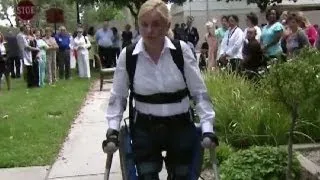 Exoskeleton helps paraplegic walk again