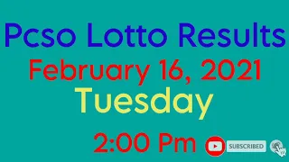 Pcso Lotto results February 16, 2021 2:00 Pm | 2D lotto | 3D lotto