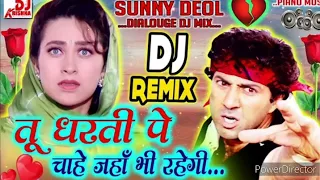 Tu Tharti Pe Chahe Jahabi Rahogi |   Hindi Dj Song | Sunny Deol and Karishma Kapoor | Dj Song 2023 🥀