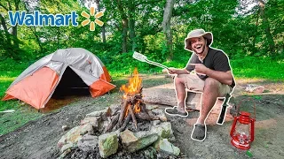 CHEAP Walmart OVERNIGHT Camping Challenge!!! (In the Woods)