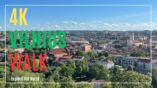 【4K】 Lithuania Vilnius Walk - 90 Minutes around Old Town with City Sounds