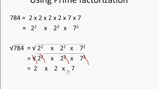 Maths - Finding square root using prime factorization - English