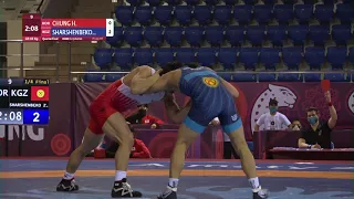 1/4 GR - 60 kg: H. CHUNG (KOR) v. Z. SHARSHENBEKO (KGZ)