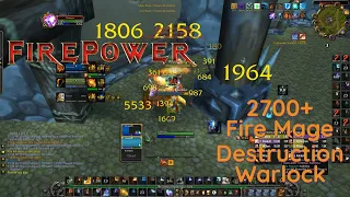 2700+ WoTLK 3v3 Arena - FIREPOWER - Fire Mage / Destruction Warlock Gameplay