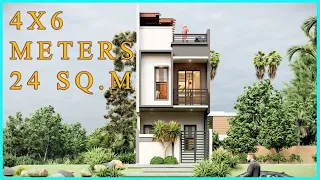4X6 METERS (SMALL HOUSE DESIGN IDEAS 24sq.m/ 2 BEDROOMS W/ROOF DECK) Request #8