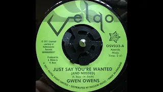 Gwen Owens - Just Say You're Wanted (And Needed) (2011)