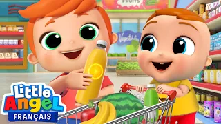 Bébé Louis au Supermarché 🥦 Comptine Légumes et Fruits 🍎 Little Angel Français