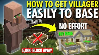 *EASY* Method to Get VILLAGERS To Your FARM/BASE! - Minecraft (Bedrock + Java) INFINITE VILLAGER