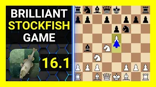 Brilliant Stockfish 16.1 Chess Game, Sicilian Defense, Pin Variation, Koch Variation