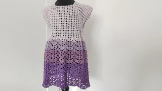 Crochet #83 How to crochet a summer dress ( 1 - 11 years)