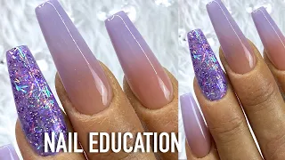 SIMPLE Lilac Ombre & Glitter nails | Glitter planet