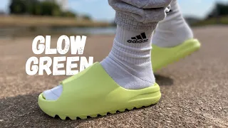 WTF Did They Do To These?! Yeezy Slide Glow Green Review & On Foot