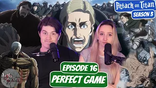 ERWINS LAST GAMBLE! | Attack on Titan Season 3 Reaction with my Girlfriend | Ep 16 “Perfect Game"