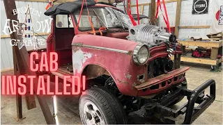 1964 Datsun 320 LEFT OUTSIDE FOR 40 YEARS SUPERCHARGED 4x4 BUILD Part 7 CAB FINALLY GOES ON