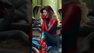 superheroes girls crying scared of snakes🔥All Characters #avengers #spiderman #shorts #marvel