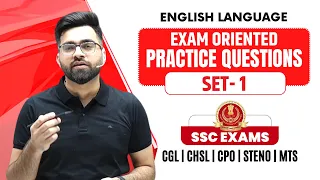 (Set-1) Exam Oriented Practice Questions | English For SSC CGL, CHSL, CPO, MTS | Tarun Grover