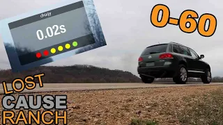 How Fast is my Modified V10 TDI Touareg? 0-60 mph Test of Straight Piped VW Touareg.
