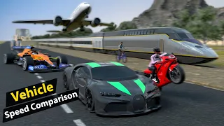 Vehicles top Speed Comparison in 3D