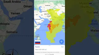 India vs Russia size comparison #india #russia #comparison #asia #yt  #geography #maps #map #shorts