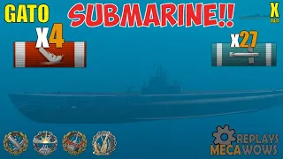 SUBMARINE Gato 4 Kills & 222k Damage | World of Warships Gameplay