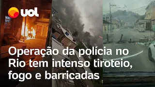 Tiroteio, fogo e barricadas: polícia faz operação no Complexo do Alemão e na Penha; veja vídeos