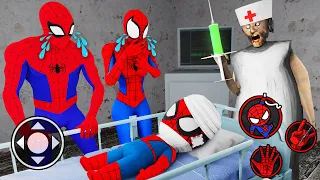 Playing as SpiderMan Family - SpiderBaby in Hospital in Granny House