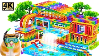DIY Build Luxury Villa With Water Fall And 2 Storey Swimming Pools From Magnetic Balls (ASMR)