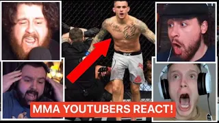 MMA YOUTUBERS REACT TO DUSTIN POIRIER KNOCK OUT BENOIT ST DENIS OUT COLD AT UFC 299! (COMPILATION)