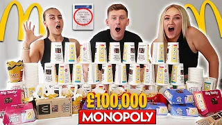WE SPENT £300 ON MCDONALDS MONOPOLY TO WIN £100,000 JACKPOT!! *1000+ STICKERS*