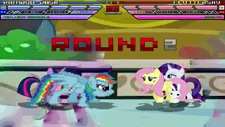 Mugen battle Rainbow Dash and Twilight Sparkle Alicorn vs Fluttershy and Rarity