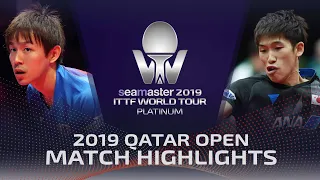 Koki Niwa vs Maharu Yoshimura | 2019 ITTF Qatar Open Highlights (R32)