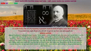 Georg Cantor - Danh Ngôn Song Ngữ Anh - Việt - Quotes - Quote - In mathematics the art of proposing