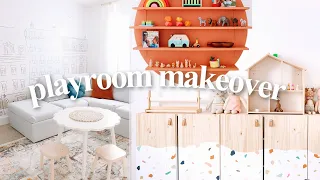 DIY PLAYROOM MAKEOVER | Terrazzo Cabinets, Accent Circle and Toy Storage 2020