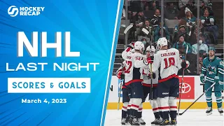 NHL Last Night: All 79 Goals and Scores on March 4, 2023