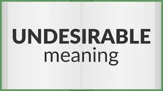 Undesirable | meaning of Undesirable