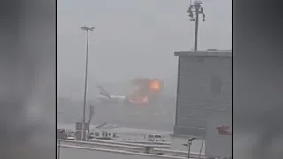 Emirates jet explodes and burns after Dubai crash-landing