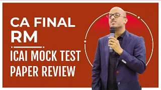 CA Final Risk Management  ICAI Mock Test Paper Review Class 1 | Sanjay Saraf Sir