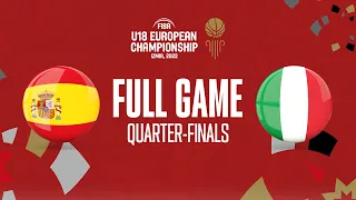 QUARTER-FINALS: Spain v Italy | Full Basketball Game | FIBA U18 European Championship 2022