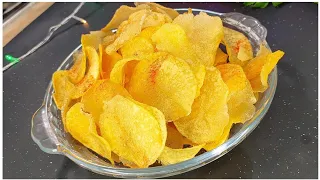 Fried golden and crispy potatoes, at home! Delicious and incredibly crispy! Potato chips and snacks