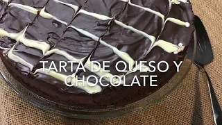 TARTA DE QUESO Y CHOCOLATE sin harina y sin horno!