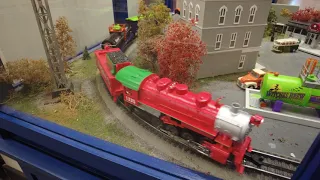 Christmas Locomotive Pulling A Halloween Train At The Lionel Store At Concord Mills 10-24-21