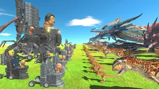Skibidi Toilet War - Skibidi Toilet Team Vs Chinese Dragon - Animal Revolt Battle Simulator