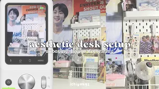 aesthetic desk setup 🧸ྀི⸝⸝⸝ | pastel kpop and pinterest inspired